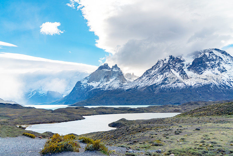 智利Torres del Paine国家公园徒步旅行的风景